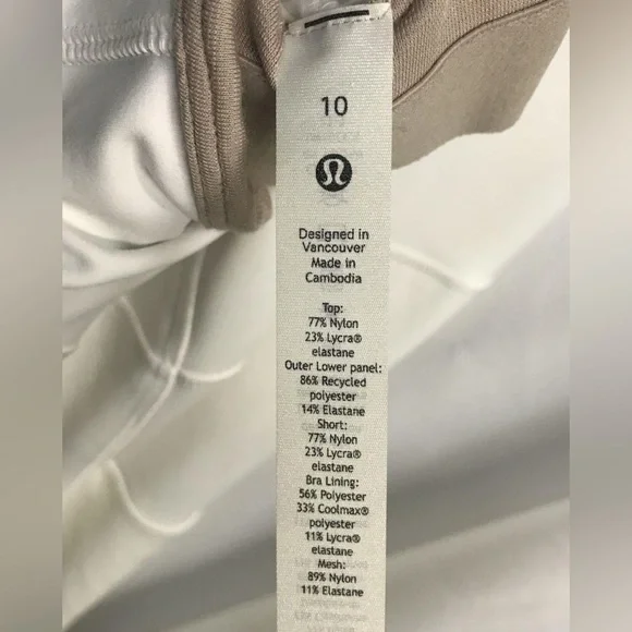 Lululemon Court Crush Tennis Dress White Built in Bra Size 10 - Picture 5 of 8